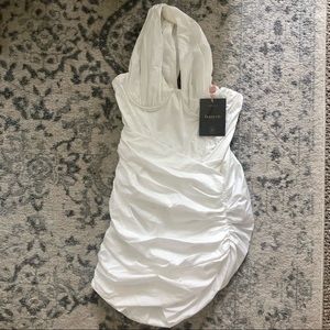 House of CB- clementine white cut out mini dress